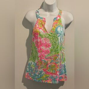 Lilly Pulitzer Arya Tank Top Multi Lovers Coral Size XS